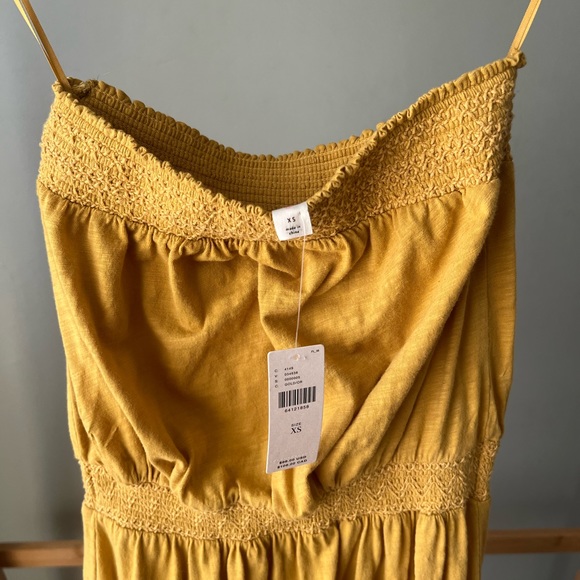 Anthropologie Daily Practice Strapless Flounced
Dress XS Yellow NWT - Picture 4 of 6
